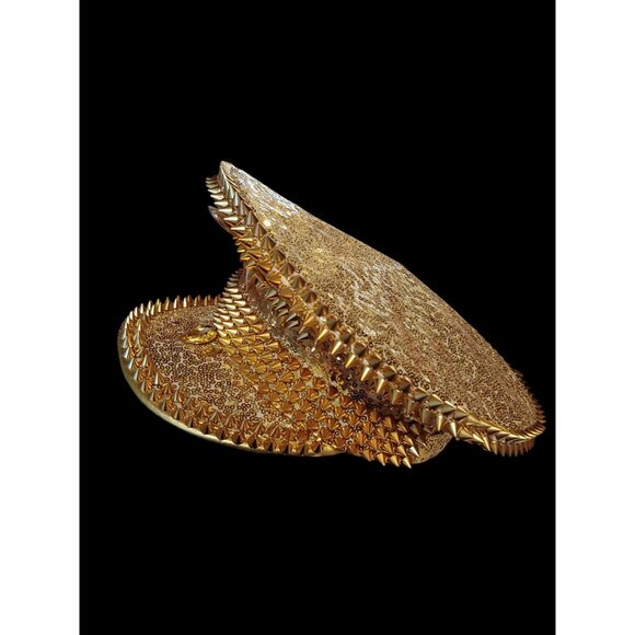Gold Spike Sequin Captain Hat Punk Rock Masquerade Festival Concert - Picture 4 of 8
